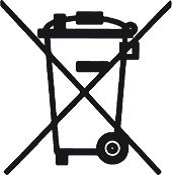 Symbol: durchgestrichene Mülltonne