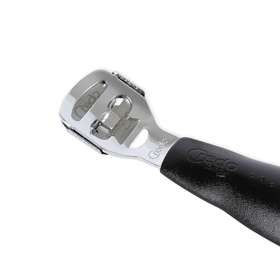 credo-hornhaut-laengshobel-mit-raspelclip-inkl.-10-klingen---blackline-verpackung