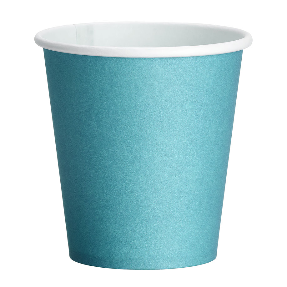[U10070] Trinkbecher aus Papier, 180 ml / 200 ml Füllmenge, laguna blue (50 Stck.)
