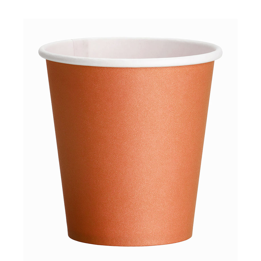 [U10072] Trinkbecher aus Papier, 180 ml / 200 ml Füllmenge, hot orange (50 Stck.)