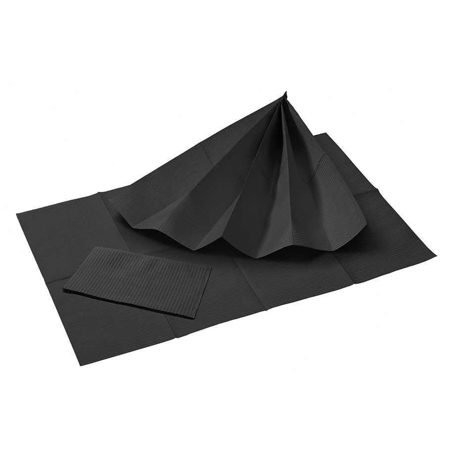 [U10083] Patientenservietten, black, 33 x 45 cm, 2-lagig (500 Stck.)
