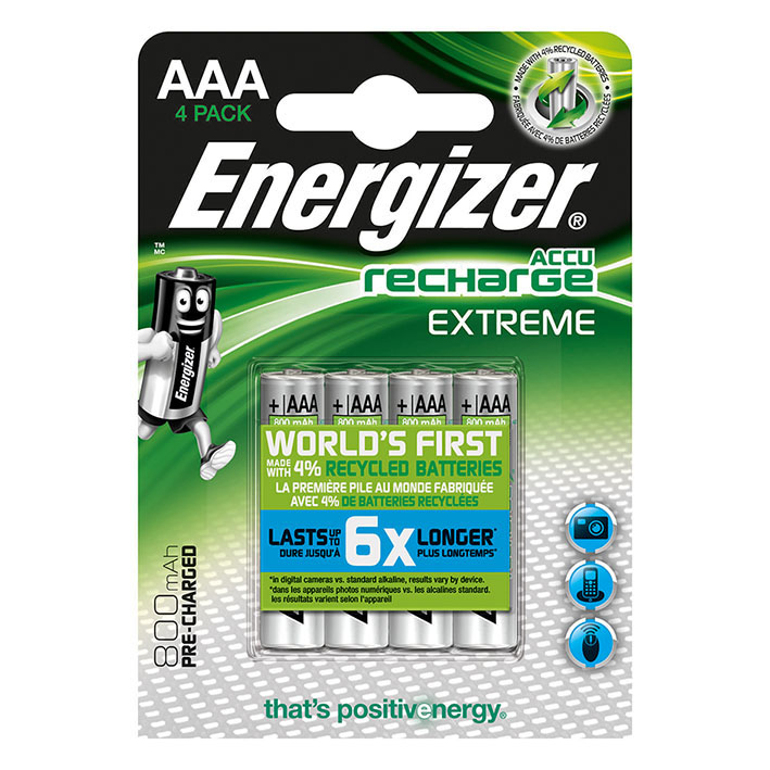 [U10543] Energizer NiMH Akkumulatoren Extreme Micro AAA HR03, 1,2 V (2er-Pack) 800 mAh