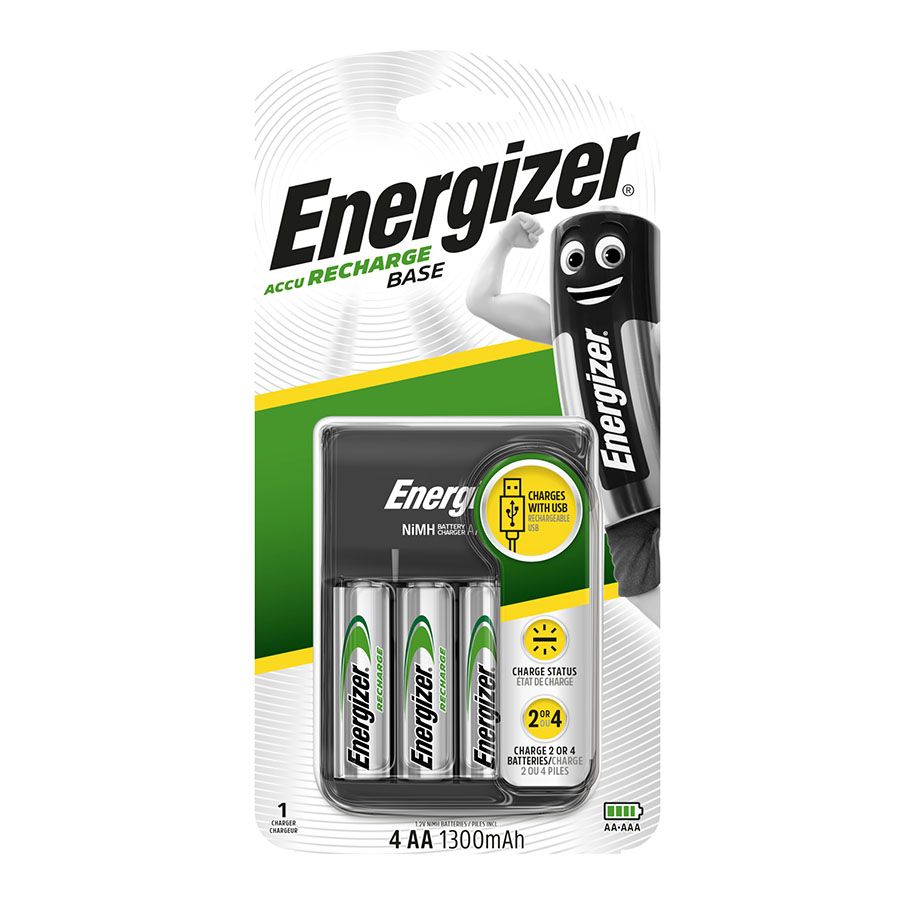 [U10552] Ladegerät Base Charger +4AA 1300 mAh inkl. 4 Universal Mignon AA 1,2 V