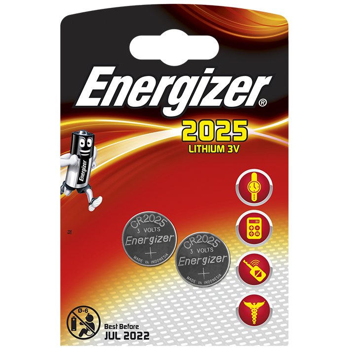 [U10568] Energizer Batterie Typ CR2025, 3 V (2er-Pack)