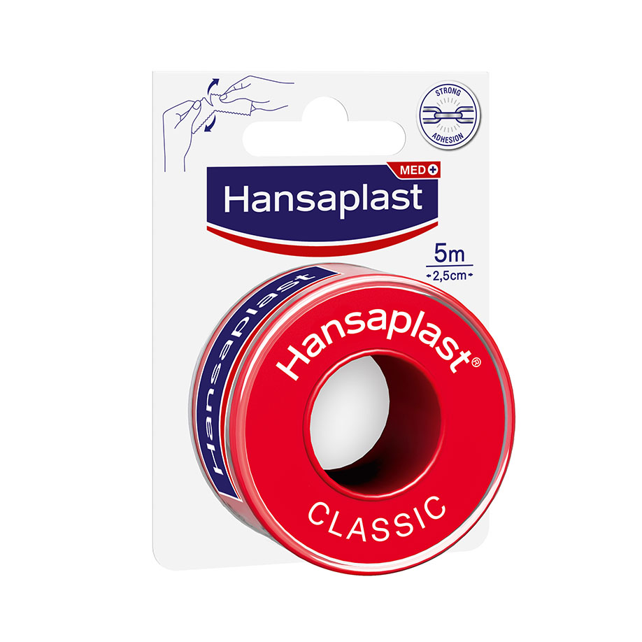 Hansaplast Fixierpflaster Classic 5 m x 2,5 cm – 10 Rollen