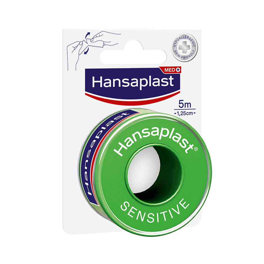 Hansaplast Fixierpflaster Sensitive 5 m x 1,25 cm – 10 Rollen