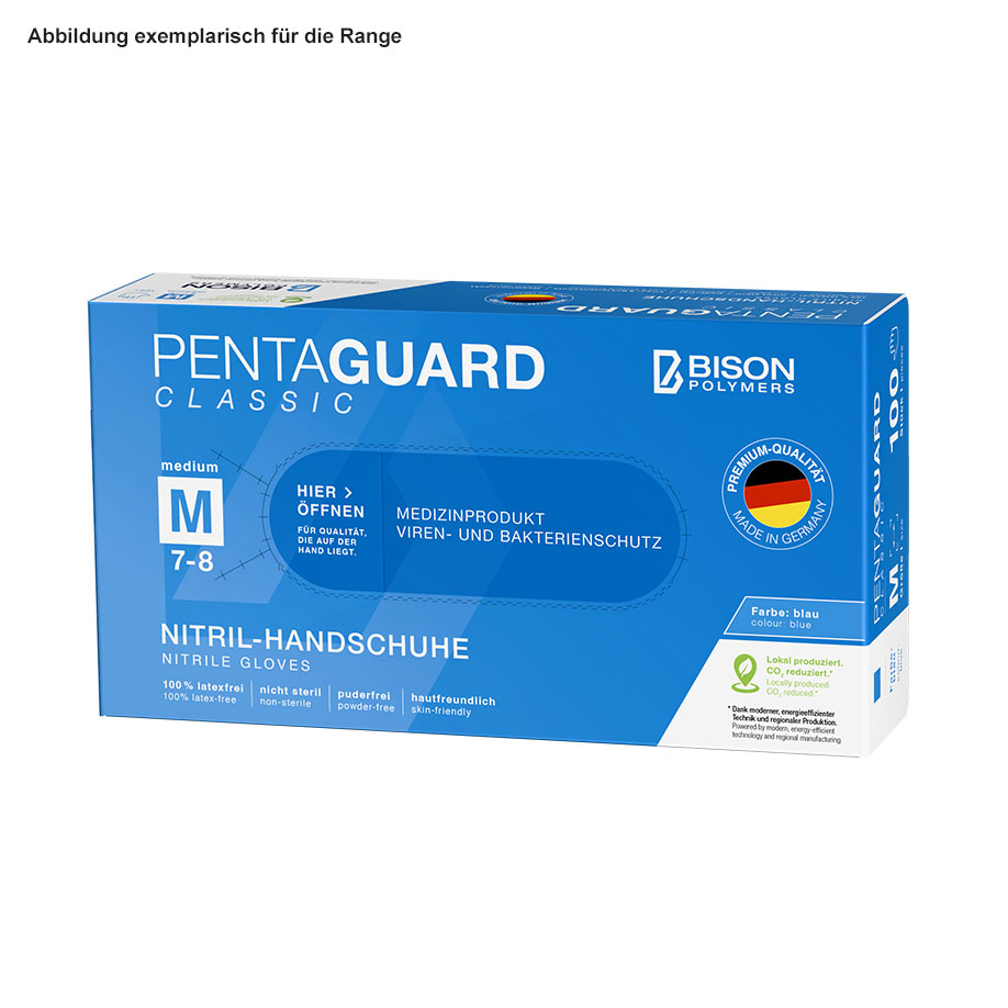 [U10696] PENTAGUARD Classic Nitrilhandschuhe, blau, Gr. S, unsteril (100 Stck.) (=1010101001)