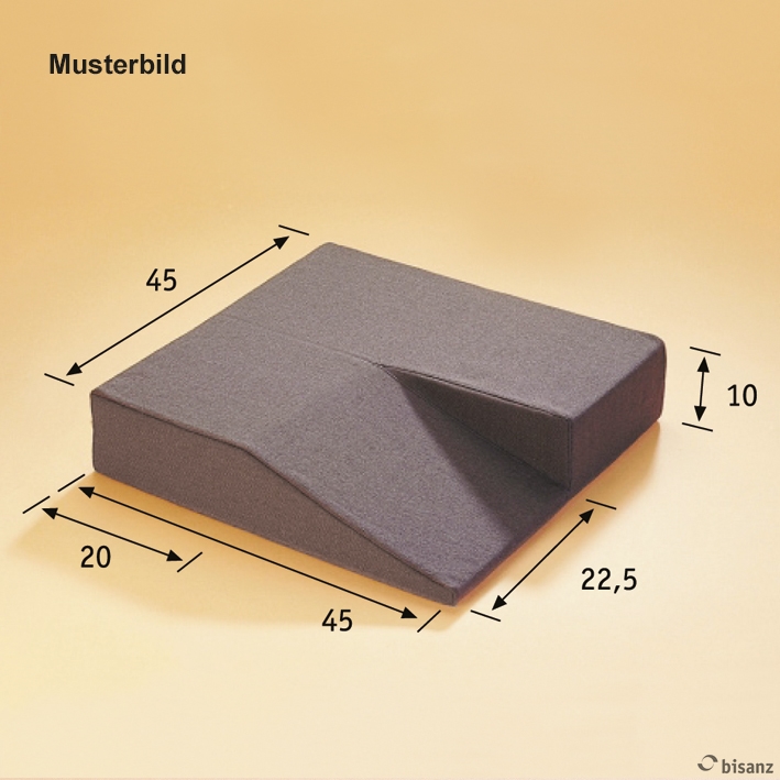 Arthrodese-Kissen 45 x 45 x 10 cm, anthrazit, Abschrägung rechts *Sonderanfertigung, keine Rückgabe!*