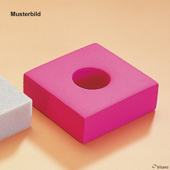 [U11000] Fersenkissen mit PU-Beschichtung blau, 15 x 15 x 5cm, Loch 6 cm Ø *Sonderanfertigung, keine Rückgabe!*