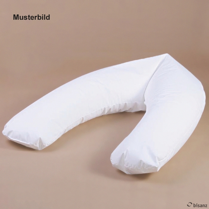 U-Form-Lagerungskissen 180 cm x 30 cm Bifill mit PU-Bezug weiß abnehmbar *Sonderanfertigung, keine Rückgabe!*
