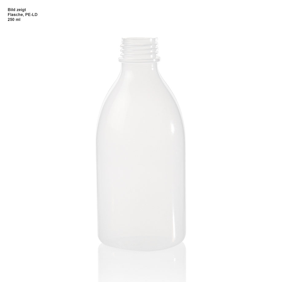 Flasche, PE-LD, 100 ml, ohne Verschluss, passend für Tropfaufsatz 129232 – 50 Stück