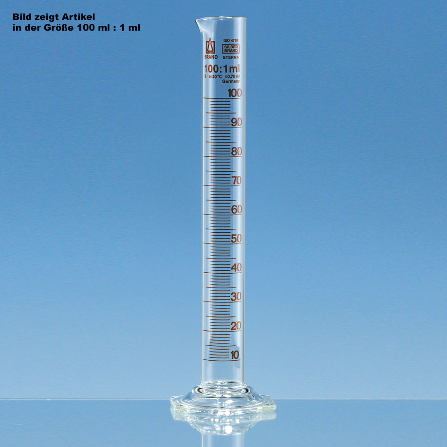 Messzylinder, hohe Form, SILBERBRAND-ETERNA, 500 ml : 5 ml Klasse B, Boro 3.3 – 2 Stück
