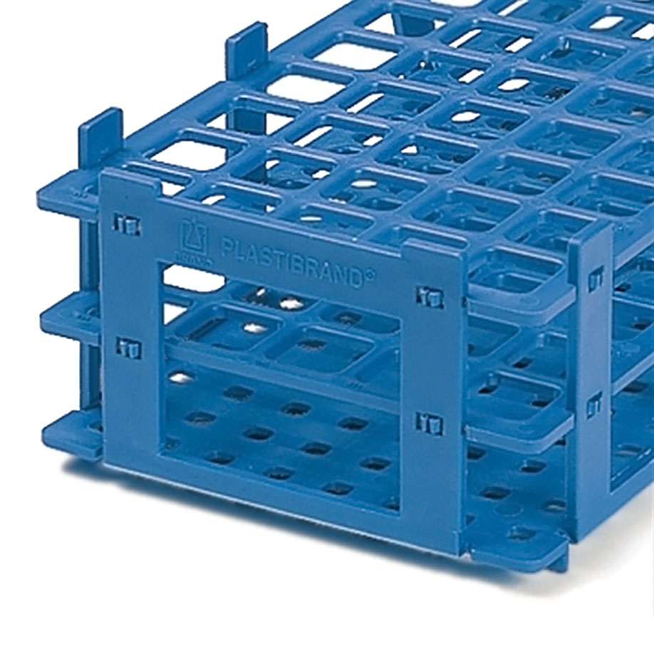 [U11443] Reagenzglasgestell, PP, blau, für 55 Röhrchen bis Ø 18 mm – 5 Stück