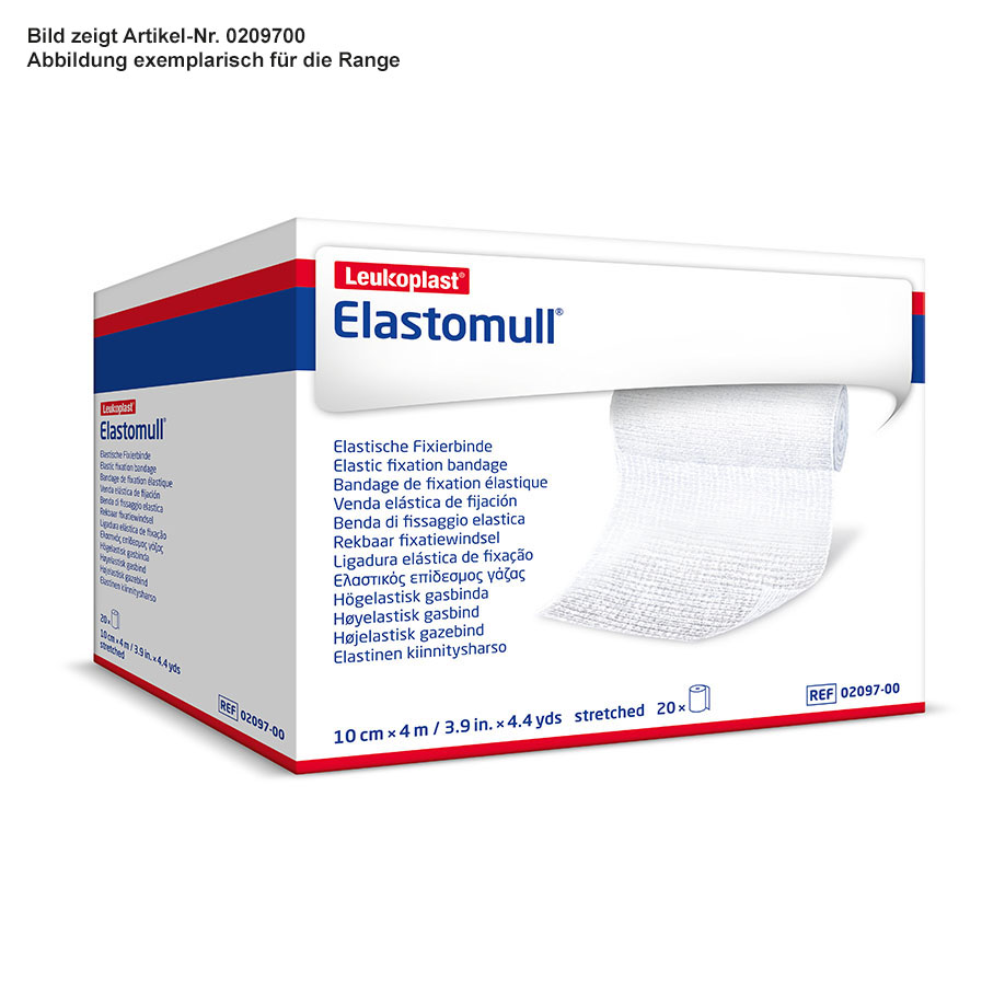 Elastomull Fixierbinde 4 m x 10 cm, weiß einzeln verpackt – 20 Binden