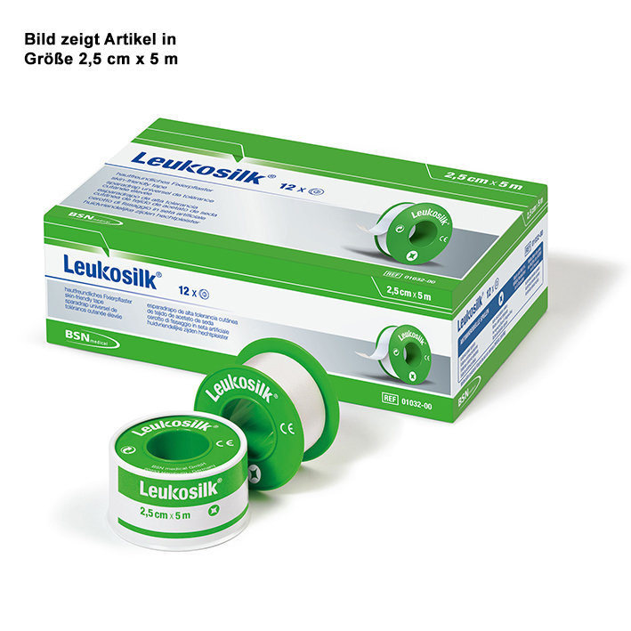 Leukosilk Rollenpflaster ohne Schutzring 9,2 m x 1,25 cm – 24 Rollen