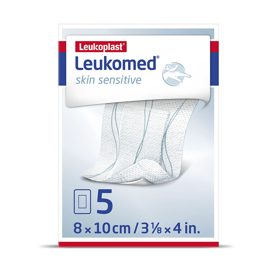 Leukomed skin sensitive steril, Vlies- Wundverband 8 cm x 10 cm (5 Stck.)