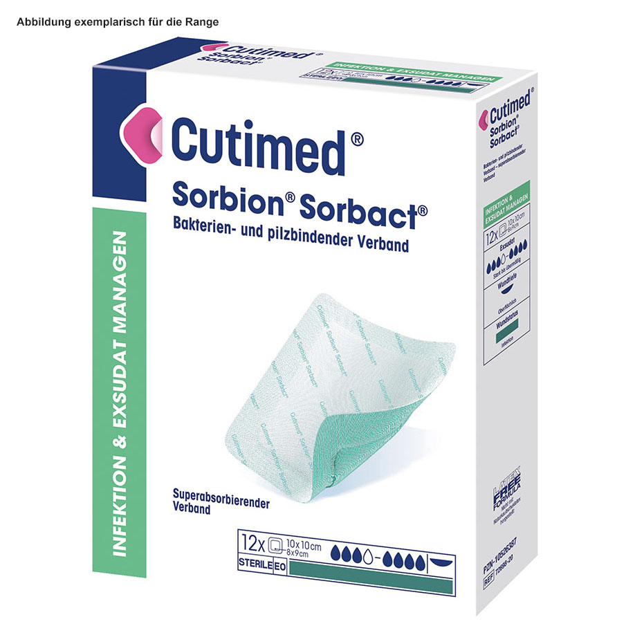 Cutimed Sorbion Sorbact Wundverband 10 x 20 cm, steril (12 Stck.)
