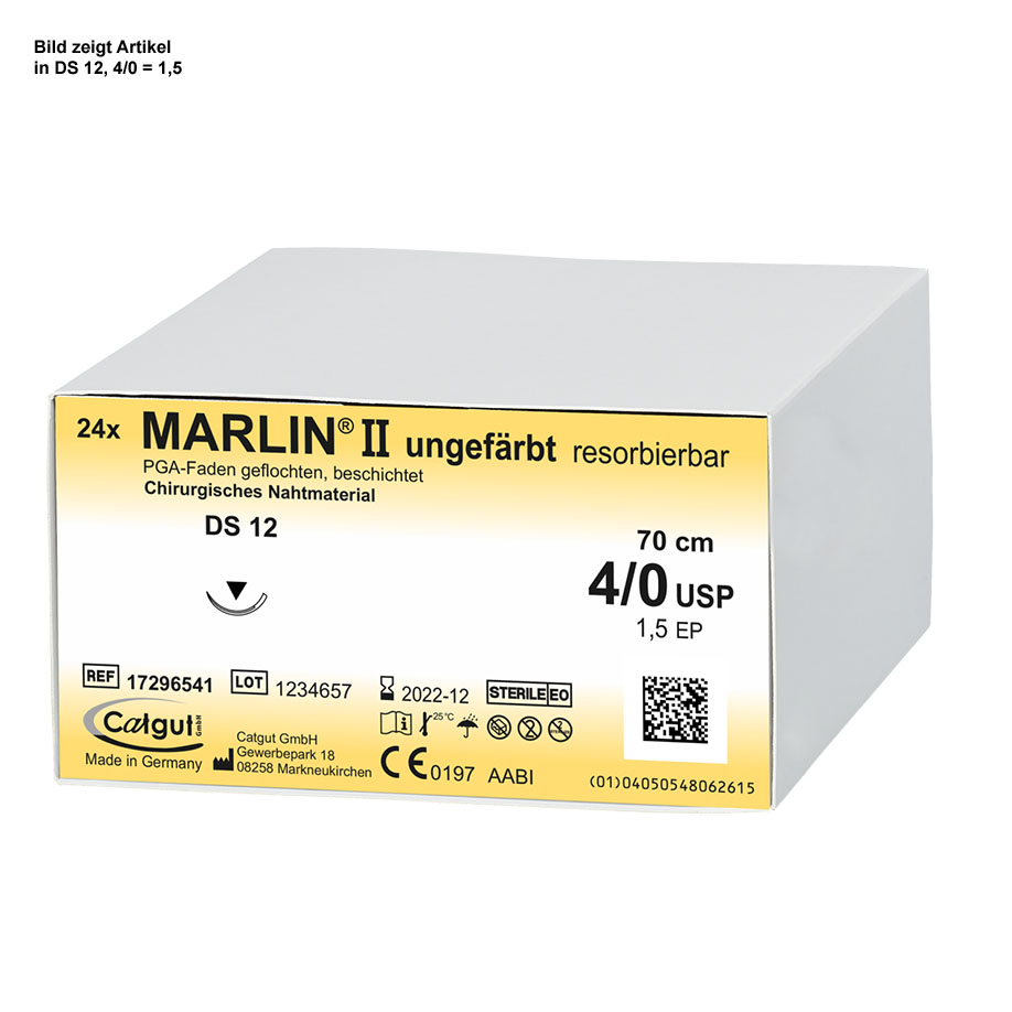 MARLIN II DS 24 2/0=3, violett, Nahtmaterial Fadenlänge 70 cm (24 Stck.)