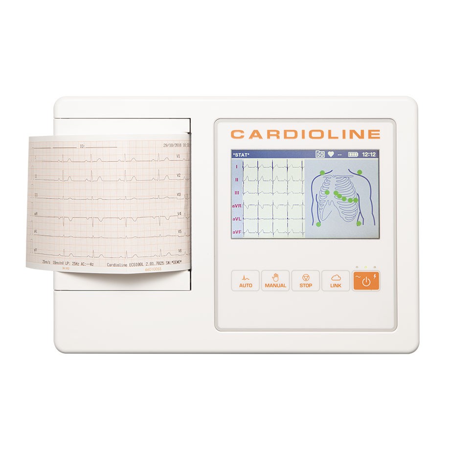 Cardioline Ruhe-EKG ECG100L 5""-Touchscreen-Farbdisplay, tragbar mit automatischer Interpretation