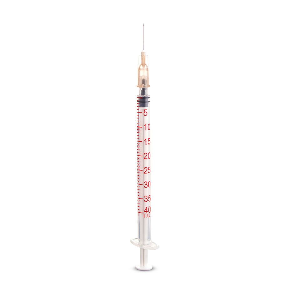 [U12931] DISPOMED-Einmal-Spritzen 1 ml Insulin, U-40, Kanüle 0,45 x 13 mm (100 Stck.)