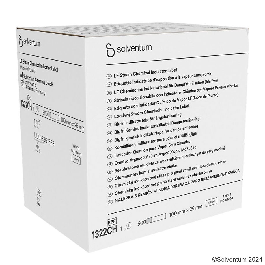 [U13001] Solventum Dampf-Indikator-Klebeband, Aufkleber: 100 x 25 mm (500 Stck.)