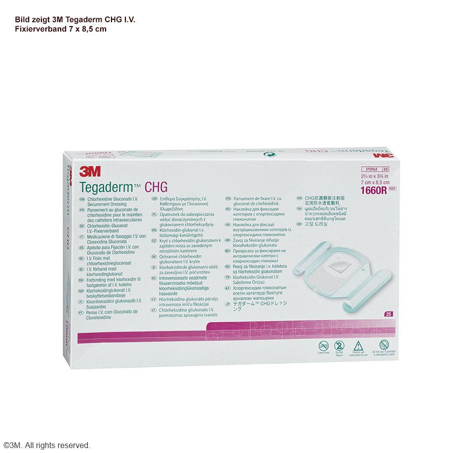 3M Tegaderm CHG I.V. Fixierverband 7 x 8,5 cm (25 Stck.)
