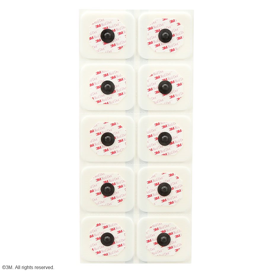 3M Red Dot EKG-Überwachungselektroden f. Erw. f.Intensiv 4x3,5cm röntgentransparent – 20 Beutel, je 50 Stück