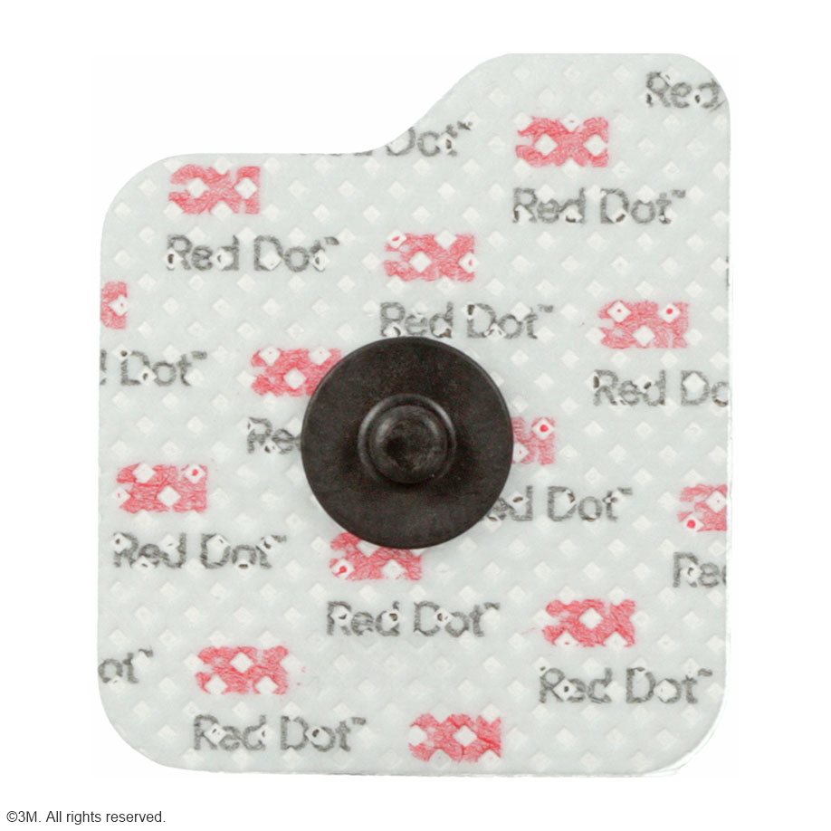 3M Red Dot EKG-Elektroden für Erwachsene Srepositionierbar, 4 x 3 cm Standard-Klebekraft – 200 Beutel, je 5 Stück