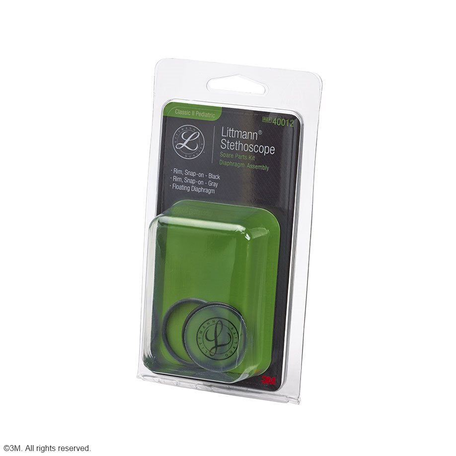 [U13167] Littmann Ersatzteil-Membran-Set für Classic II Kinder Stethoskop, schwarz/grau