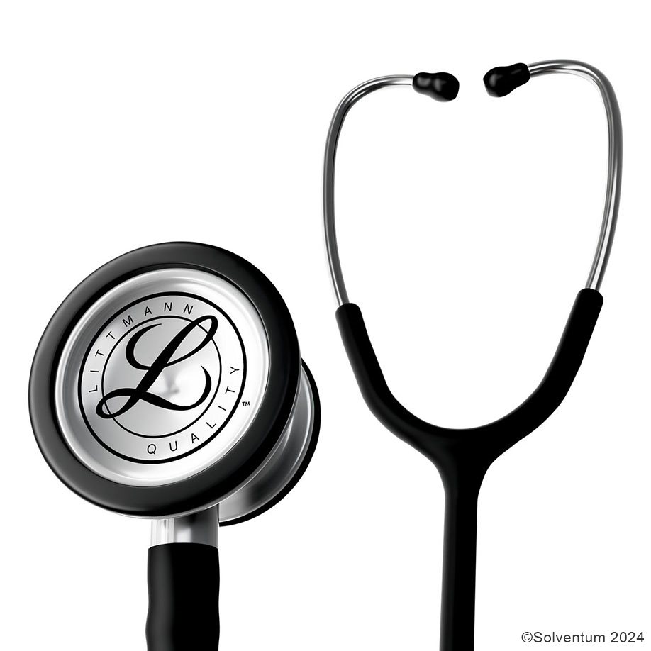 [U13178] Littmann CLASSIC III Monitoring Stethoskop, mit Edelstahl-Bruststück, schwarzer Schlauch mit Satin-Oberfläche