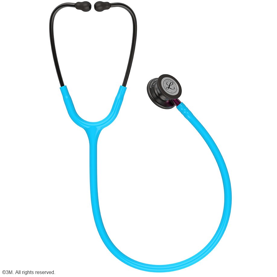 Littmann CLASSIC III Monitoring Stethoskop Smoke Edition, Schlauch türkis, mit pinkem Schlauchanschluss