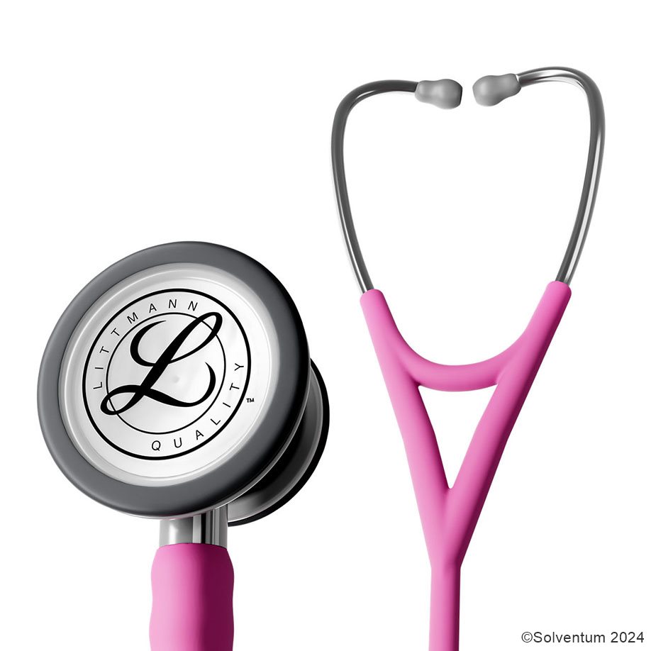 Littmann Cardiology IV Diagnostic Stethoskop, mit Edelstahl-Bruststück, rosa Schlauch mit Satin-Oberfläche