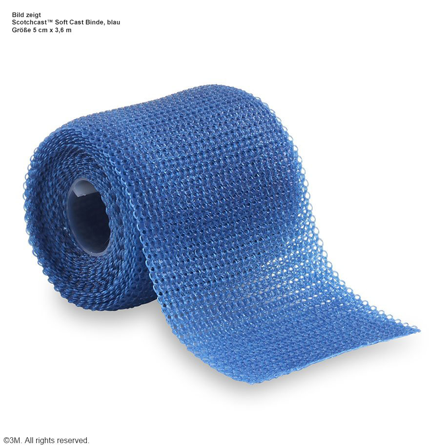 3M Scotchcast Soft Cast Stützverband, blau, 2,5 cm x 1,8 m (10 Stck.)