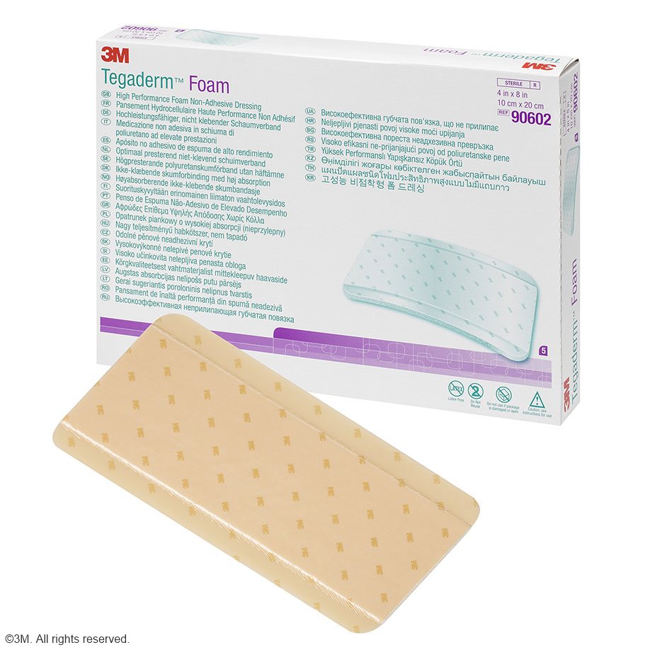 3M Tegaderm Foam Schaumverband nicht klebend, 20 x 10 cm (5 Stck.) Schaumstoff
