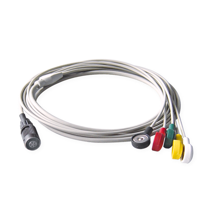 [U13558] EKG-Komplettkabel mit Druckknopf für Customed Custoport 3. Generation, Cu