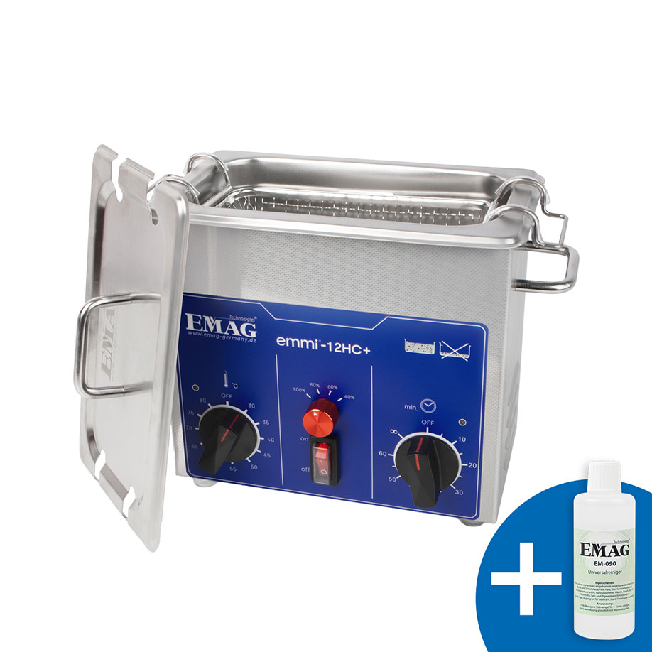 [U13678] Ultraschall-Reinigungsgerät 1,2 Ltr. Emmi 12 HC Plus inkl. 100 ml Universalkonzentrat EM-090
