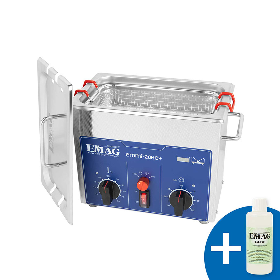 [U13679] Ultraschall-Reinigungsgerät 2 Ltr. Emmi 20 HC Plus inkl. 100 ml Universalkonzentrat EM-090