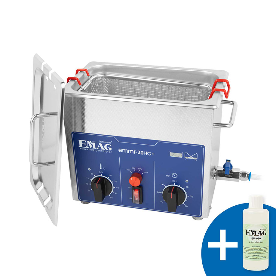 [U13680] Ultraschall-Reinigungsgerät 3 Ltr. Emmi 30 HC Plus inkl. 100 ml Universalkonzentrat EM-090