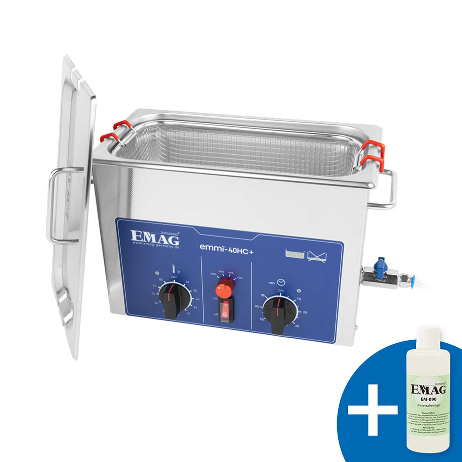 [U13681] Ultraschall-Reinigungsgerät 4 Ltr. Emmi 40 HC Plus inkl. 100 ml Universalkonzentrat EM-090