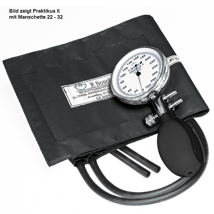 [U13930] Prakticus II Blutdruckmessgerät Ø 68 mm 2-Schlauch, schwarz, kpl. im Etui