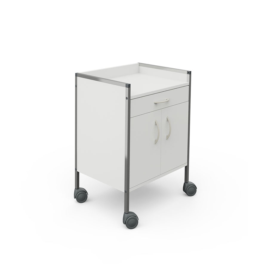 [U14029] Variocar 60 Schrankwagen 833 mm hoch, mit 1 Schublade, 1 Facheinlage und Türen weiß
