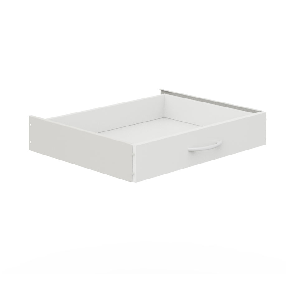 [U14041] Schublade 08/16 Standard 60 weiß, mit Griff, Reling, 20 cm hoch