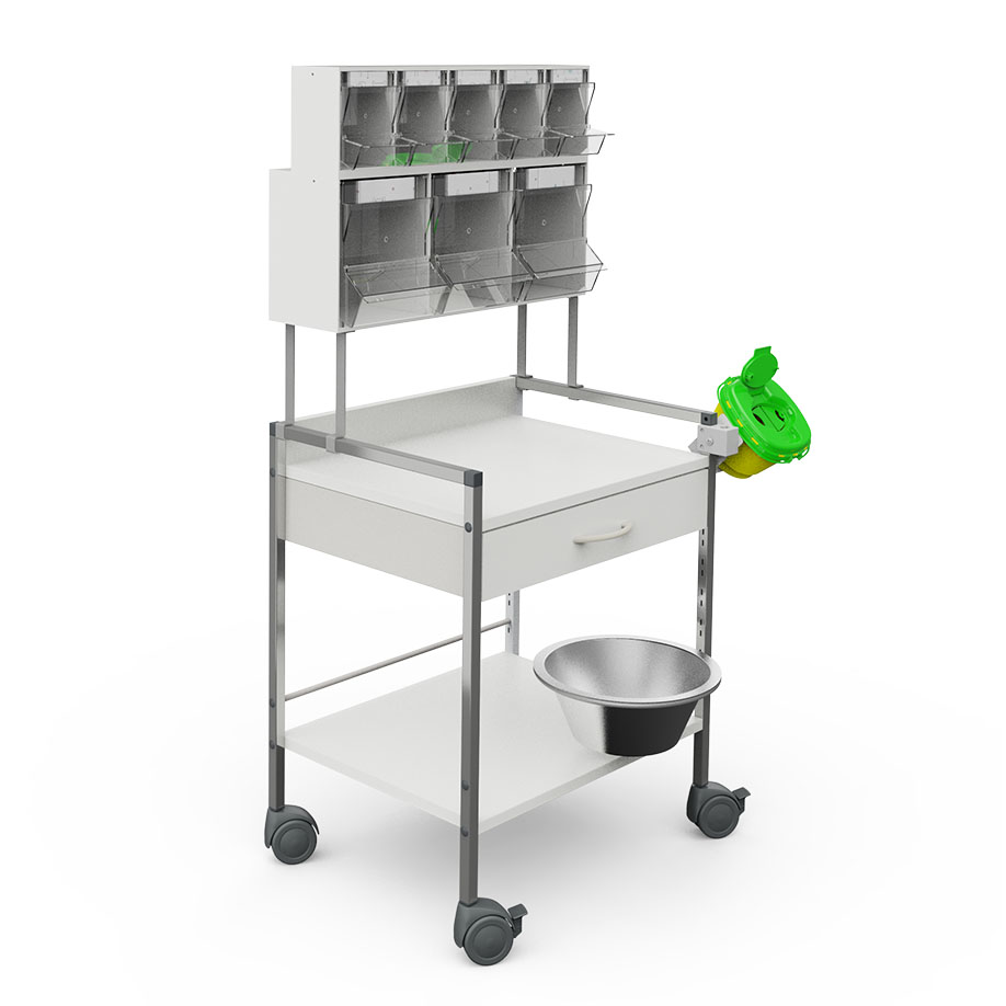 [U14050] Variocar 60 Funktionswagen, PicBox, 1308 mm hoch, mit 1 Schublade, weiß