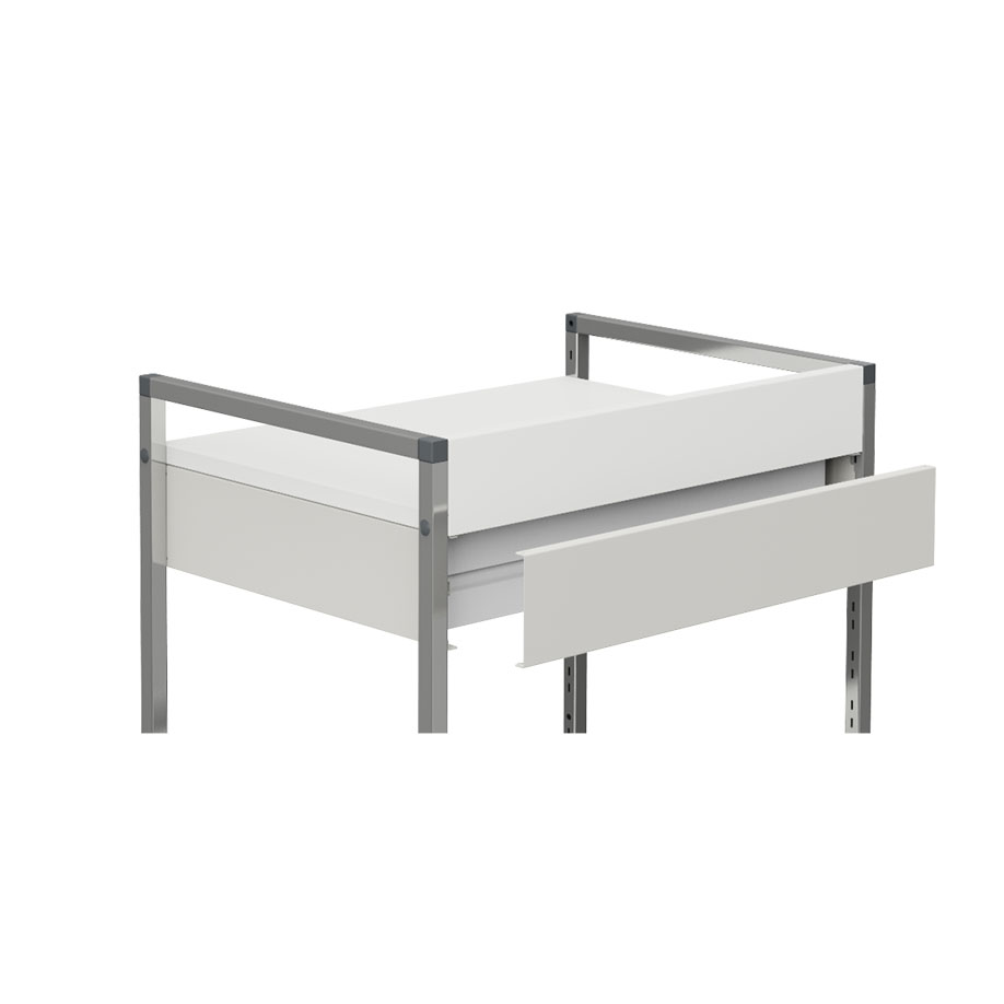 [U14053] Schubladenrückblende weiß, 100 mm hoch, für Variocar 60