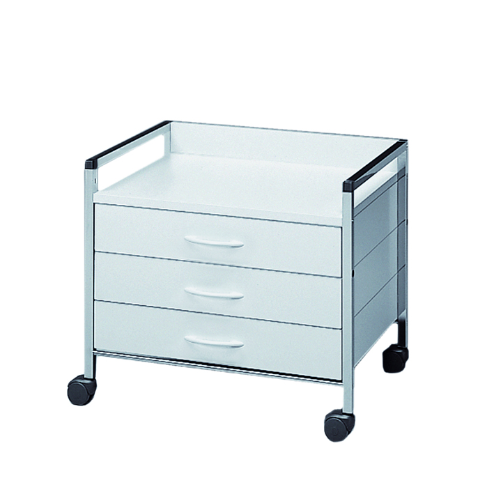[U14061] Variocar 60 Unterfahrwagen, 518 mm hoch, mit 3 Schubladen, weiß
