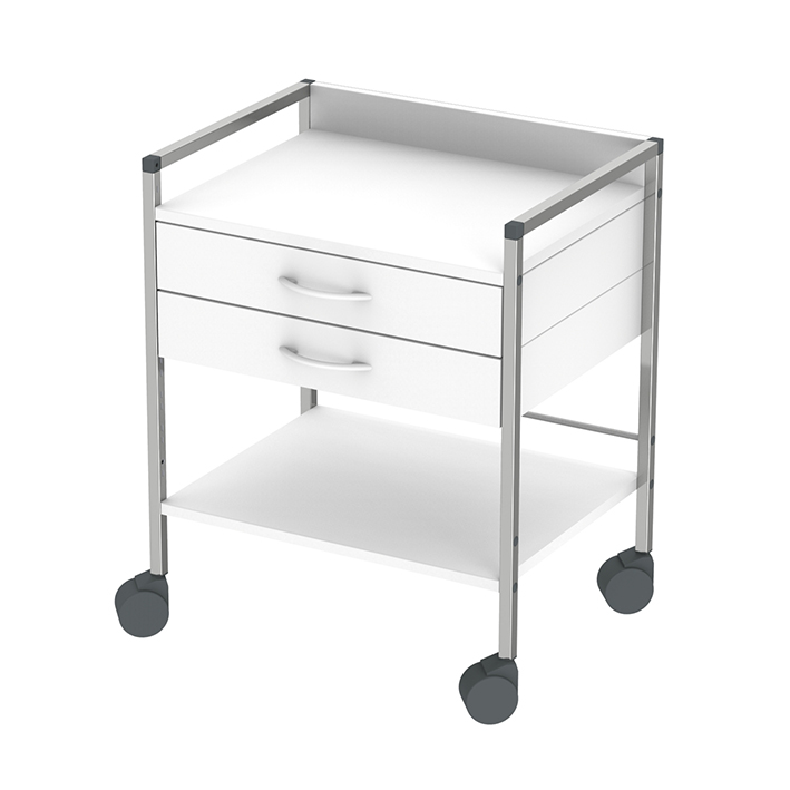 [U14065] Variocar 60 Basiswagen, 733 mm hoch, mit 2 Schubladen, weiß