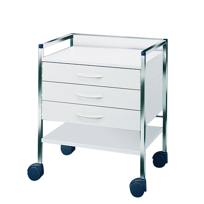 [U14066] Variocar 60 Basiswagen, 733 mm hoch, mit 3 Schubladen, weiß
