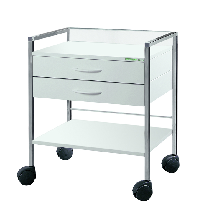 [U14068] Variocar 60 Basiswagen, 833 mm hoch, mit 2 Schubladen, weiß