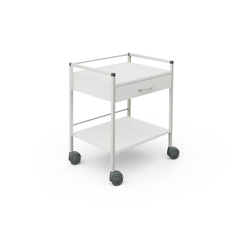 [U14094] Basiswagen 08/16, 733 mm hoch, mit 1 Schublade, weiß