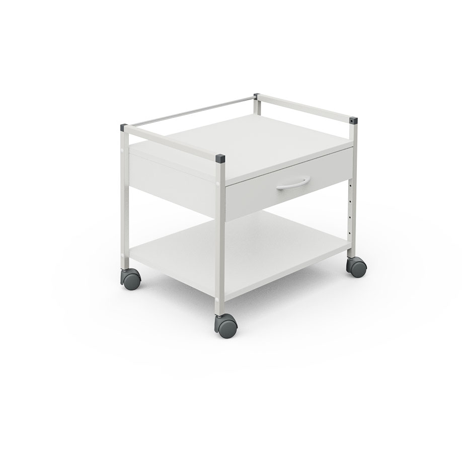[U14097] Unterfahrwagen 08/16, 518 mm hoch, mit 1 Schublade, weiß